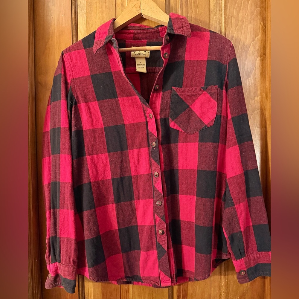 Plaid Button Down Shirt - Red and Black